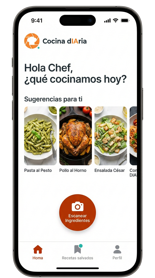 App Cocina dIAria Interfaz